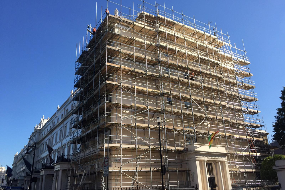 scaffolding on block of flats